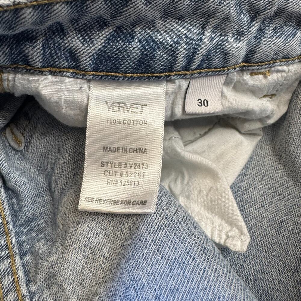 Vervet Light Wash Wide Leg Distressed Denim Jeans V2473 Women's Size 30x33 - Picture 7 of 7